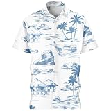 Camisetas De Hombre para Verano Deportiva con Gráficos Camisetas Camisa Estampada Ligera de Manga Corta para Hombre Diario Verano Transpirable climas cálidos Holgada con Botones (Light Blue, XXXXL)