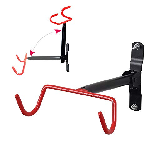 HOMEE Bike Hanger Wall Mount Foldable Bicycle Rack Wall Hook Flip-Up Bike Holder Stand Storage System for Garage Indoor Shed with Screws