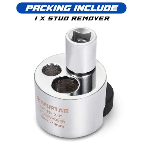 Spurtar Bolzenentferner für 1/4 Zoll bis 3/4 Zoll (6 bis 19 mm) Bolzenabzieher-Mutternsprenger mit gerändelter Rolle und Nockenverriegelung, Abgerundete Stehbolzen Werkzeug für Gebrochene Bolzen