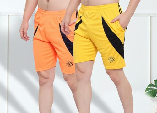 Image of DIA A DIA Men's Polycotton Running Sports Gym Shorts Pack of 2