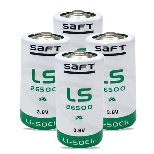 DZYZWSGFCLJX [4 Pack] 3.6V 7700mAh LS26500 C Size Lithium Battery for SAFT LS26500 LS 26500 for Fleet Monitoring, Tracking Devices for Hunting Dogs, Intrusion Sensors, Carbon Monoxide Detectors etc.