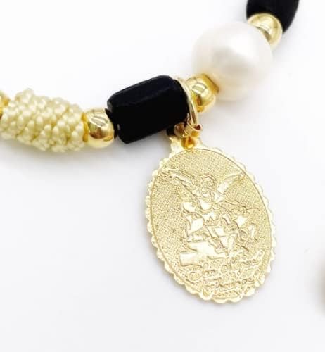 Archangel Michael, Archangel Adjustable Bracelet, Saint Michael, Saint Bracelet, Guardian Angel, Jewelry of Saints, Cataholic bracelet for women, Catholic gifts, Pearl bracelet, Jewelry for Women. - Image 3