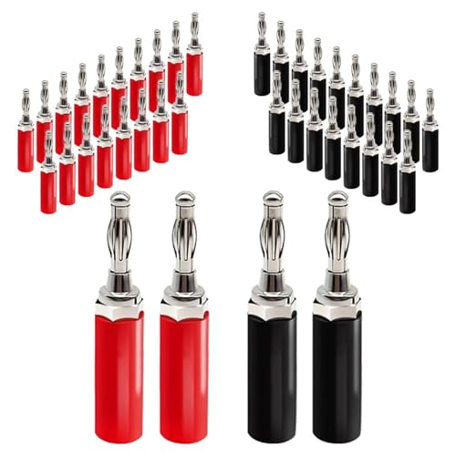 Fiche banane 4mm robuste avec placage chrome et nickel connecteur terminal pour câble audio
