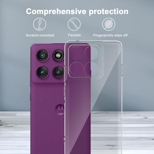 Image of DIZORO Case for Motorola Edge 60 Pro 5G, Military Grade Drop Protection Phone Case, Yellowing Resistant, Anti-Scratch Hard PC Back, Shockproof Hard Ultra-Thin Protective Cover, Clear