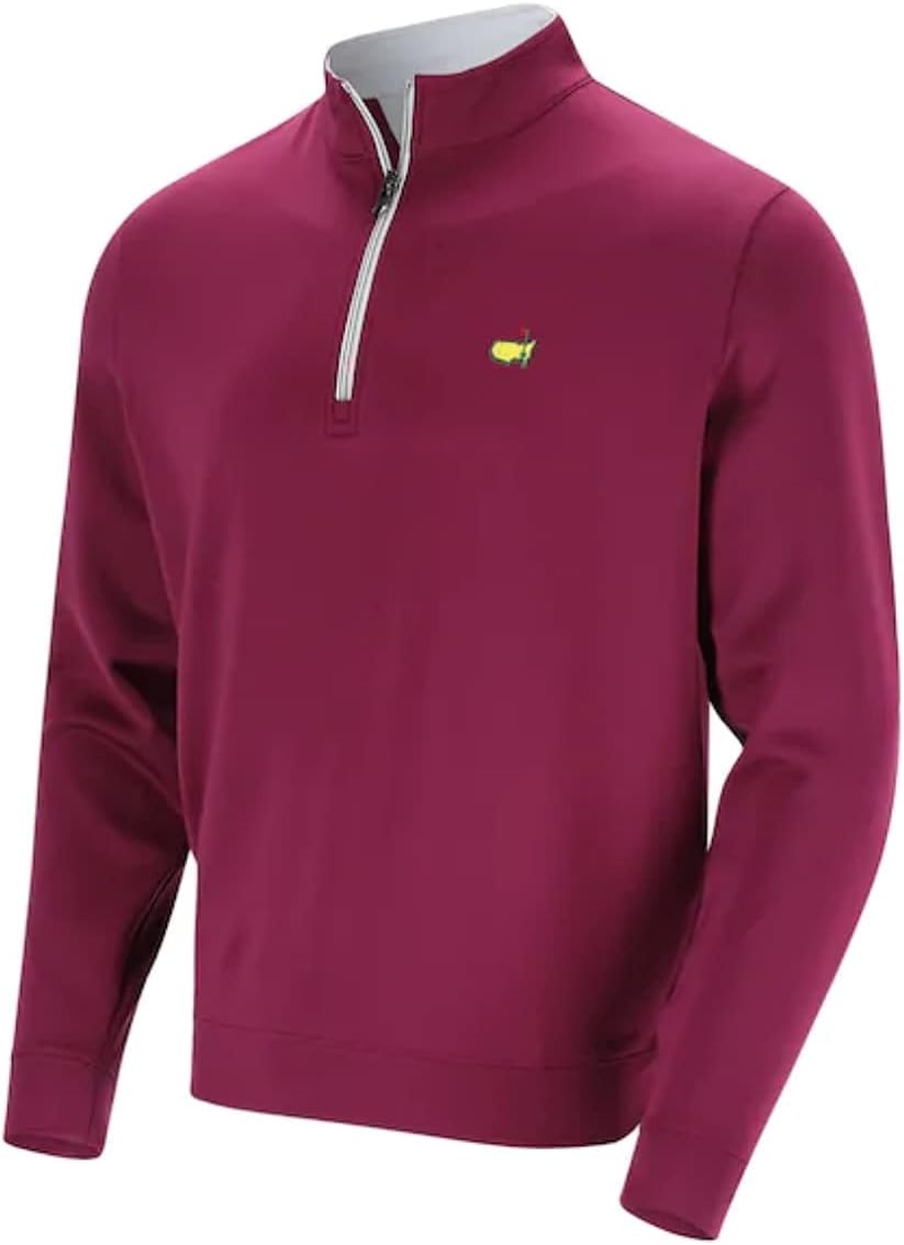 Authentic Masters Tech Men's Burgundy Performance Quarter-Zip Pullover Jacket