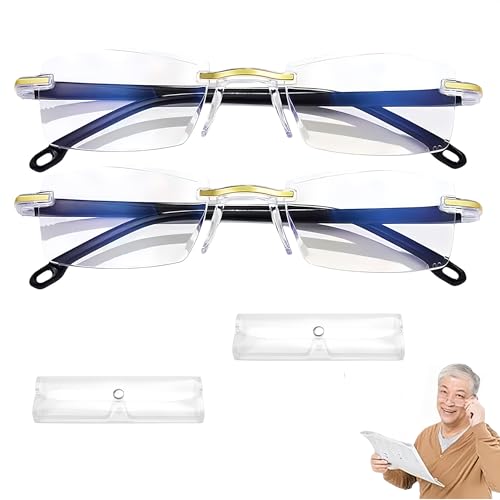 Auto Focus Glasses, Intelligent Zoom Anti-Blue Light Presbyopia Glass ，（Comes with glasses bag）, Auto Focus Reading Glasses Self Adjusting。