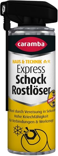 Caramba Express Schock Rostlöser, Rost- und Schmutzentferner für Metall-Gewinde in Auto und Haushalt, Spray mit 4-fach-Wirkung, Dualer Sprühkopf, 250 ml