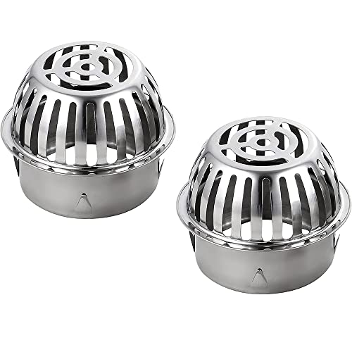 WOOLUCK® 2 Stück Dachrinnen Laubschutz, 304 Edelstahl Dachrinnenschutz für Dachrohre Laub Verschmutzung Moos | Ø100mm Cover