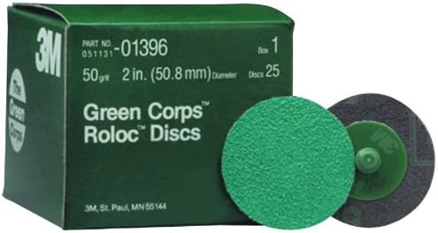 3M Green Corps Roloc Disc, 01396, 50YF, 2 in, 25 discs per pack