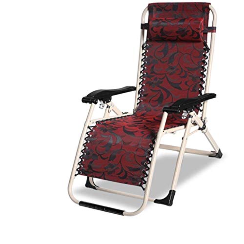Fauteuil de plage pliable zéro gravité rouge pour vos siestes au bureau et terrasse