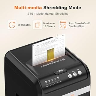 Bonsaii 200-Sheet Auto Feed Paper Shredder, 60-Min Nonstop Heavy Duty Shredders for Office, 8.1-Gal Bin, P4 High Security Micro Cut Large Commercial Paper Shredder for Business (C283-A New Version)