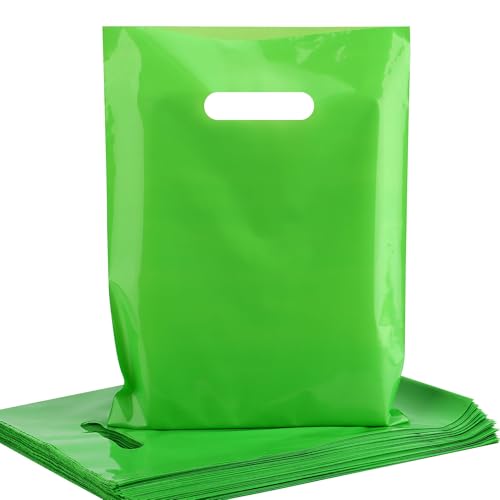 Opiniones y reviews de Plastico verde , tabla con los diez mejores. 42 POPGIFTU Bolsas de plástico verdes con asas troqueladas, paquete de 100 unidades, 9 x 12 pulgadas, 1.75 milímetros de grosor, color verde brillante, bolsas de compras al por...