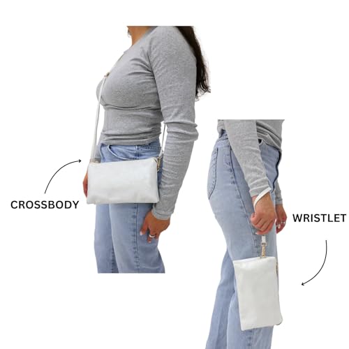 JEN & CO. Riley Glitter Small Crossbody Bags Vegan Leather Wristlet Wallets Clutch Purses Shoulder Handbag for Women2