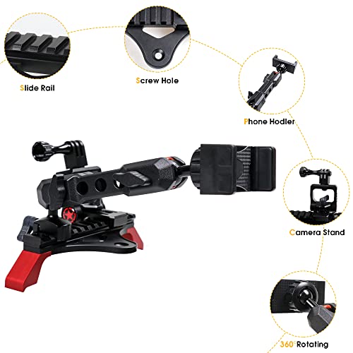 BESTAOO Dash Phone Holder and Camera Mount for Ford Bronco 2021 2022 2023 2024 2025 2 Door & 4 Door, Compatible with GoPro and Smart Phone (Slide Rail)