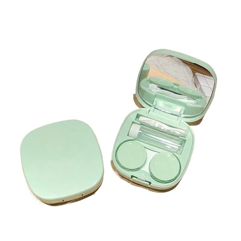 Portalentillas,Estuche Lentillas Estuche for lentes de contacto con forma de corazón, 3 unidades, con espejo, mini estuche for lentes de contacto con bonito diseño de corazón, organizador de accesorio