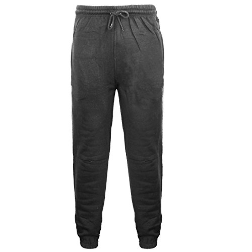 Beach Stone® Men's Trouser Fleece Elasticated Joggers Cuffed Sweatpants with Zip Pockets Fleece Gym Sports Casual Trousers Mens Fleece Jogging Bottoms Pants Trousers Casual Size S-5XL Charcoal