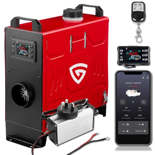 GEARFLOW 8KW Diesel Air Heater 12V/24V All-in-One with Bluetooth App & Remote Control LCD Display Fast Heating Vertical Portable Auxiliary Heater Unit for Cars Trucks RVs