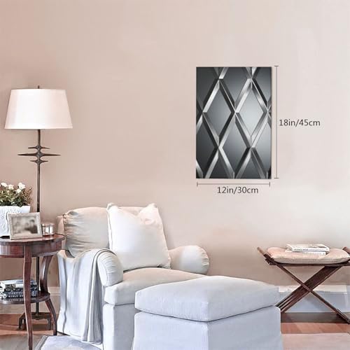 Impression sur toile figure géométrique argentée poster mural chambre