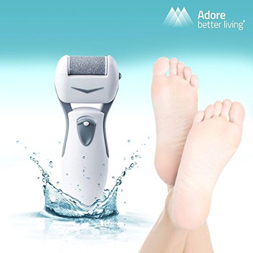 Adore Better Living Electric Callous Remover - Quita callos Electrico, 2 Cabezales, Rodillos de Rotacion 360