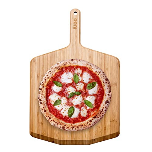 Ooni Pizzaschieber Holz (40 cm) aus Bambus – Hochwertiger Ooni Pizzaschieber & Servierbrett – Pizzabrett & Pizzaschaufel für Pizzaöfen – Pizzaofen Zubehör
