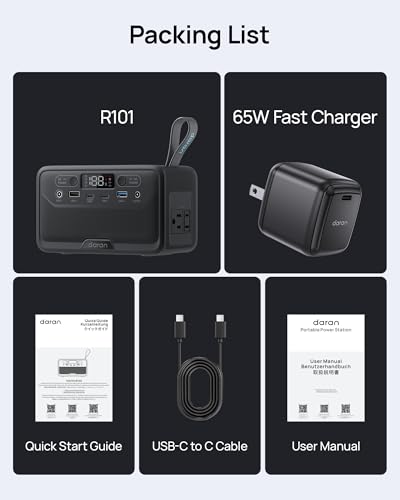 Image of Portable Power Station 89.6Wh LiFePO4 Battery, Solar Power Bank with AC Outlet 100W /110V, USB-C PD Two-Way Fast Charging Small Generator for Laptop, Camping, Home, Office (65W Wall Charger Included)