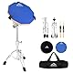 EASTROCK Drum Practice Pad 12 Zoll doppelseitig Kieselgel Übungspad mit Snare Drum Ständer Rucksack Drumsticks für erwachsene Anfänger Blau