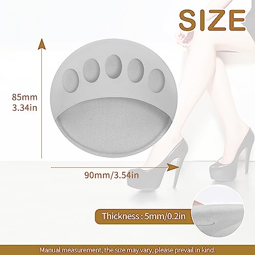 Image of 4 Pairs Honeycomb Fabric Forefoot Pads Women High Heels Invisible Socks High Heel Comfort Pads for Relieving Foot Fatigue Comfortable Non-Slip Corrective Toe Socks Pad (Gray)