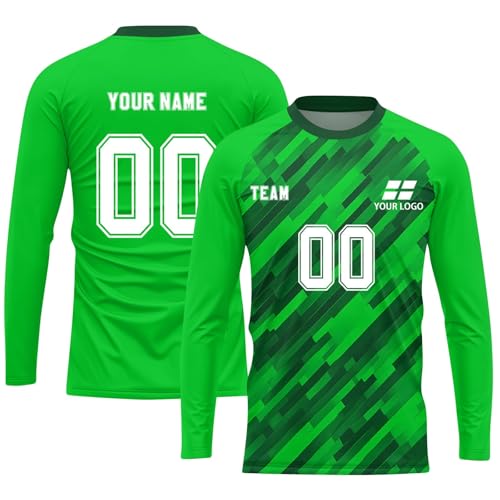 Camiseta de fútbol personalizada para niños y niñas 2025 para hombre, camiseta de entrenamiento juvenil, traje de fútbol, conjunto de pantalones cortos, regalo para fanáticos, 2-Verde, L