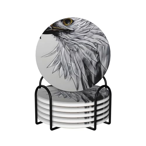 Dessous de verre en céramique aigle protection de table chic