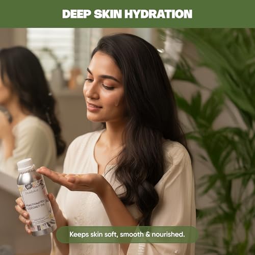 Image of VedaOils Fractionated Coconut Oil for Hair & Skin 500ml | 100% Pure & Natural Lightweight Oil | Hydrates, Nourishes, Strengthens Hair & Softens Skin | Non-Greasy & Easy Absorbing