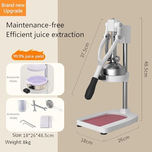 Professional Citrus Juicer, Hand Press Squeezer for Lemon, Lime, Orange - Easy to Clean Stainless Steel Manual Juicer Machine for Fresh Juice at Home