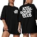 LOTUCY Mama Shirts for Women Oversized Funny Mom Life Tee Shirt Casual Mother's Day Short Sleeve Tees Tops Black