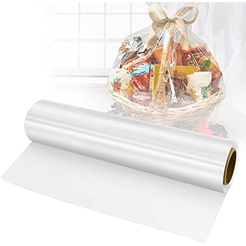 ANTHYTA Celophane Roll,Wrap Roll,Clear Cellophane Selofane Wrap Roll,86cm Wide 30m Long,Florists Basket Flower Wrap Packing,Crystal Transparent Wrappings Paper for Baskets and Gifts Cover