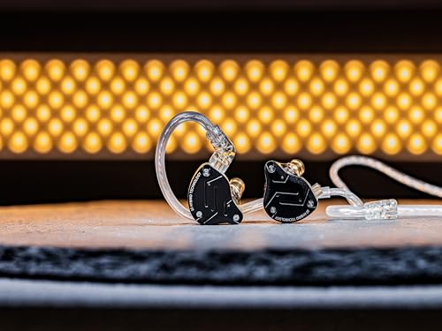 KZ ZS10 PRO ゲーミングイヤホン ヘッドフォン KZ インイヤーモニター IEM 有線ヘッドホン 4BA+1 DD 低音プロフェッショナルイヤホン 音楽システム用取り外し可能なケーブル付き(ZS10 PRO-マットブラック、マイク付き)……