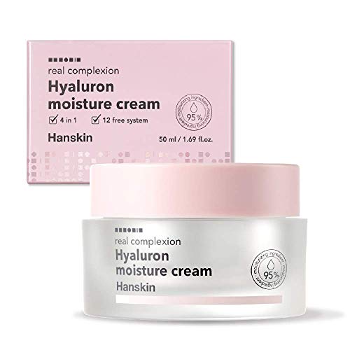 Hanskin Real Complexion Hyaluronic Moisture Cream - Hyaluronic Acid, Moisturizing, Glowing, Soft & Fragrance-Free. Hanskin Official [50g]