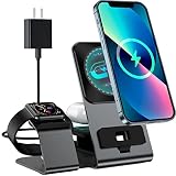 3 in 1 Wireless Charging Station for Apple Multiple Devices,Magnetic Aluminum Alloy MagSafe Charger,