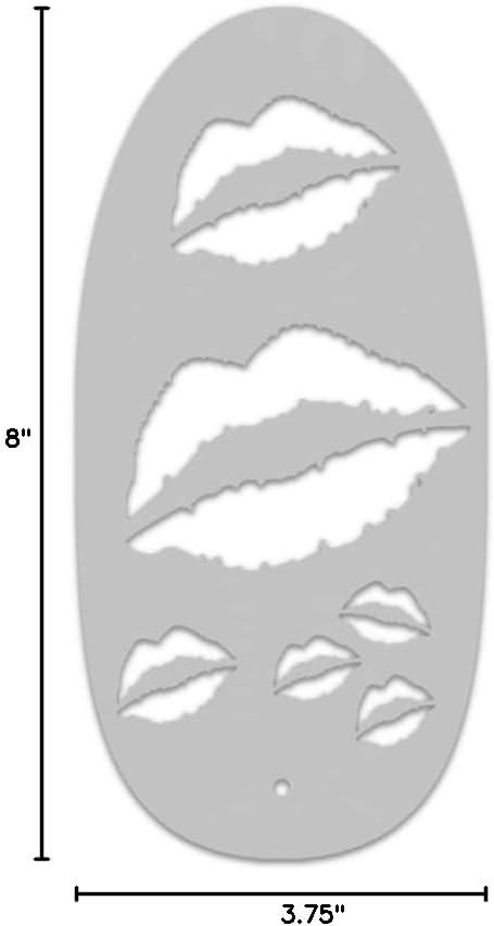 Stencil1FX - Kisses Eye Makeup Stencil for Costumes, Dress Up, Halloween, Cosplay, Face Painting, Raves, Festivals, Parades, Parties, Valentine's Day, Pride, Love