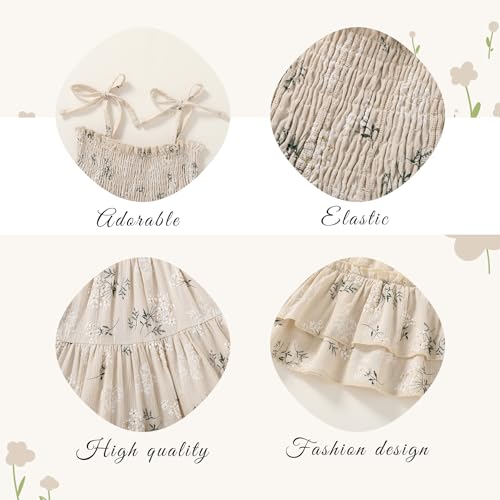 Happy Town Toddler Baby Girl Halter Boho Sundress Casual Smocked Dress Ruffle Hem Beach Summer Dresses Spring Ouftits4