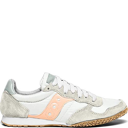 Saucony Women's Bullet Sneaker, white/pink/gum, 7.5 M US