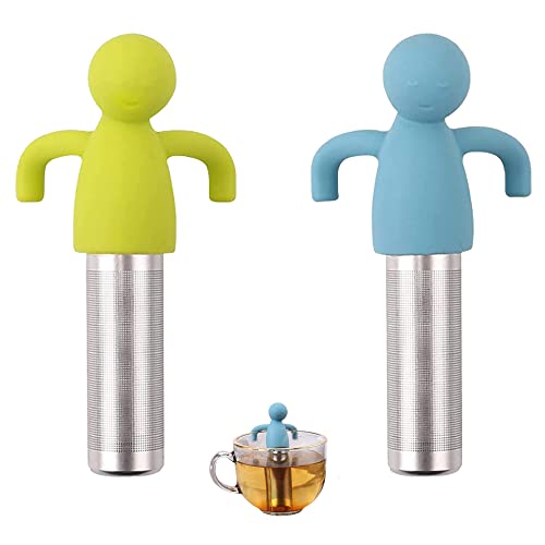2 Pièces Infuseur à Thé, Passoire à Thé, Passoire à thé en Acier, Filtre à Thé Suspendu, Boule à Thé, avec Poignée en Silicone, Pour Feuilles de...