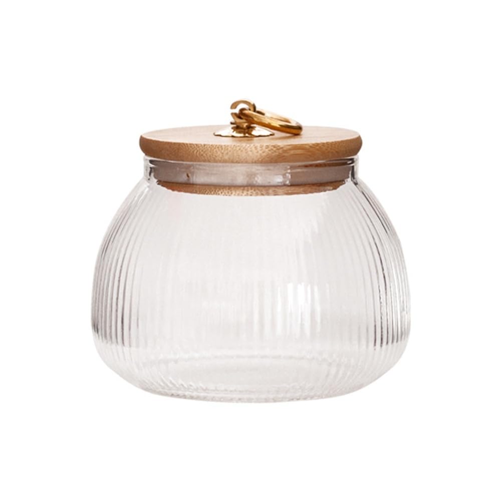 ENGENDER Tea Storage Jar Household Loose Tea Storage Glass Jars Airtight with Lids Coffee Kitchen Empty(550ml)