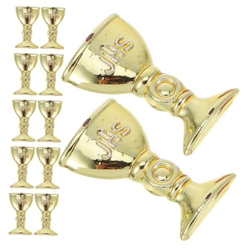 ABOOFAN 200 Piezas Santo grial de plástico Pequeñas tazas de ofrenda ofreciendo suministros copas de plastico para fiestas copa en miniatura el plastico Dorado Reutilizable
