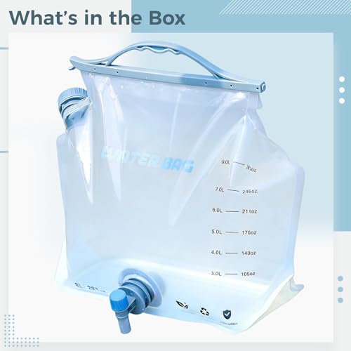 Sac à eau avec robinet portable et grande ouverture pour camping