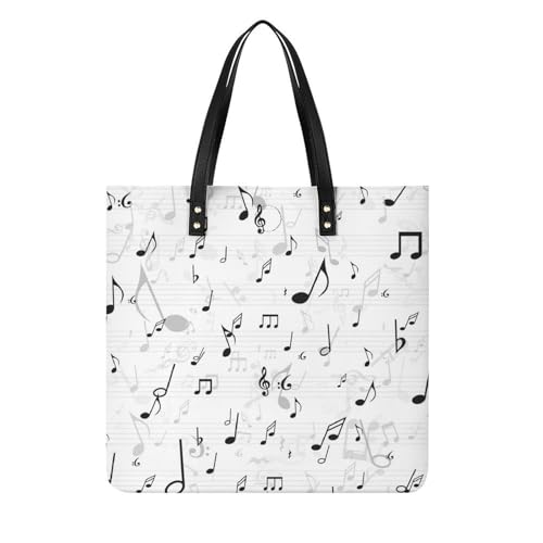 Tote bag femme notes noir et blanc le grand sac de voyage contre le manque de place
