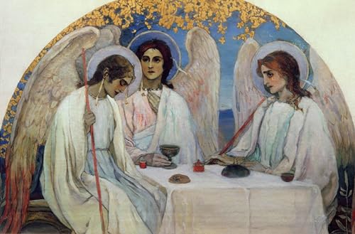 Trinità Mikhail Nesterov cuadro impreso de 60x90cm para decoración de salón