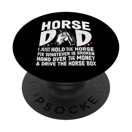 Horse Dad Funny Equestrian Riding Rider Dad PopSockets PopGrip Adhésif
