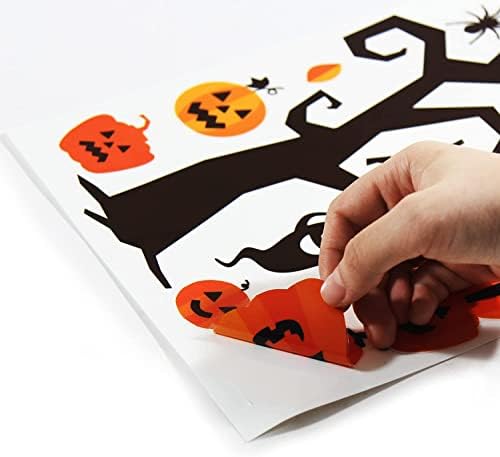 FINGOOO Halloween Window Sticker, 150pc Bats Ghost Window Decal for Halloween Party Decoration