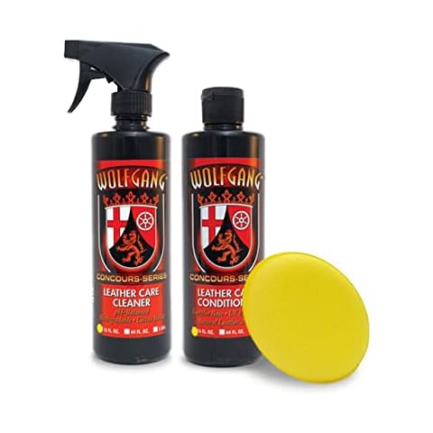 WOLFGANG CONCOURS SERIES Leather Care Combo - Leather Cleaner & Conditioner - Kit for Use on Leather Apparel, Furniture, Car Interiors, Shoes, Boots, Bags & More - 16 oz Bottles Cover