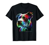 Colorful Pit-Bull Beauty Graphic Art Pitbull Dog Lover T-Shirt