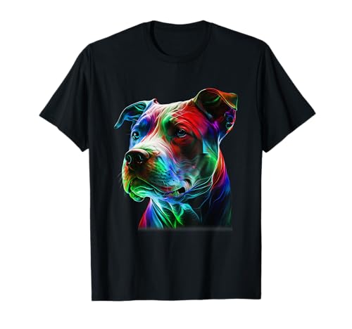 Colorido Pit-Bull Belleza Arte Gráfico Pitbull Dog Lover Camiseta